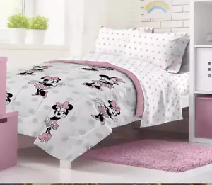 Minnie Mouse Dots 4-Piece TWIN SIZE Comforter & Sheet Set - Includes Sheet Set - Picture 1 of 6
