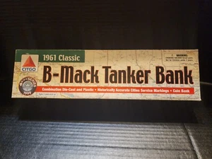 Vtg. 1999 Citgo 1961 Classic B-Mack Tanker Bank Diecast Plastic Truck Trailer - Picture 1 of 12