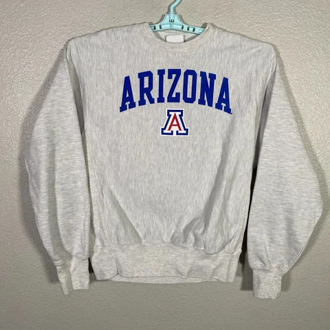 Arizona Wildcats Sweater Mens Medium Gray Champion Reverse Weave Sweatshirt Cover