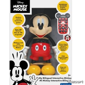 AI LEXiBOOK Disney Bilingual Mickey Robot 100 quizzes Lights Dances programmable - Picture 1 of 4