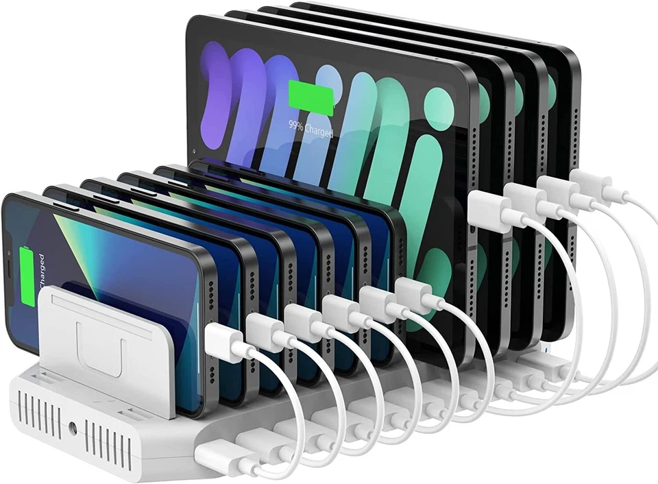 UNITEK Y-2190A 10 Port USB Charger 5V 2.4A QC 3.0 Power Adapter Charger Dock NEW - Image 1 of 4