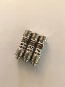 Littelfuse KLKR-25 25A Class CC Fuse 600VAC Fast Acting Lot of 3 - Picture 1 of 1