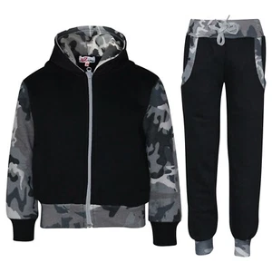 Kids Boys Tracksuit Fleece Hooded Hoodie Bottom Jogging Suit Jogger 2-13 Years - Picture 1 of 9