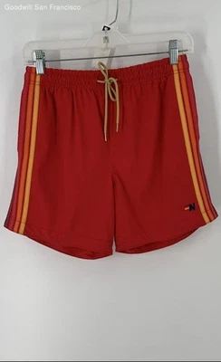 Pantalones Cortos Aviator Nation Rojo 5 Rayas Cintura Elástica Cordón Tablero Mujer Talla 29 Foto 1 de 4