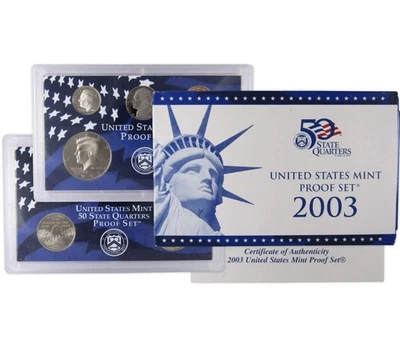 2003 Clad Proof Set U.S. Mint Original Government Packaging OGP COA 10 Coins Set - Image 1 of 4