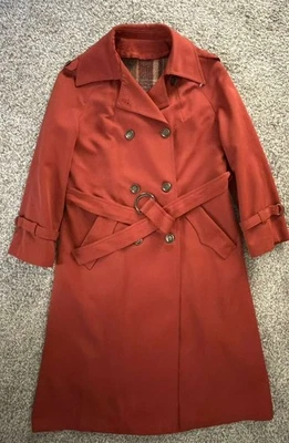 VINTAGE FORECASTER OF BOSTON DOUBLE BREASTED RUST TRENCH COAT - Image 1 of 4