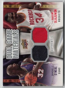 2007-08 Upper Deck Hakeem Olajuwon Shaquille O'Neal Game Used Jersey #DG-OQ - Picture 1 of 2