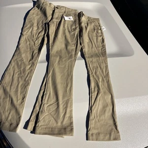 Lot 2 Old Navy NWT Girls sz 10 Slim Khaki Adjustable Waist Skinny Uniform Pants - Picture 1 of 11