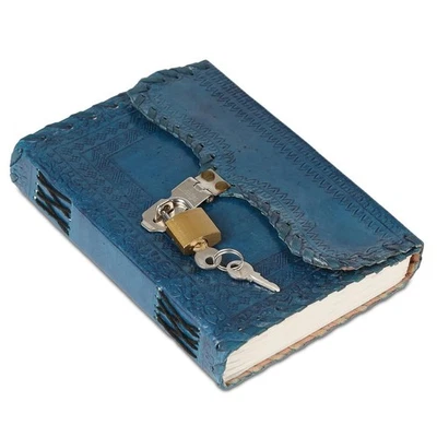 Leather Diary Journal with Lock Notepad Writing Book with Lock & Key Handmade... - Image 1 of 4