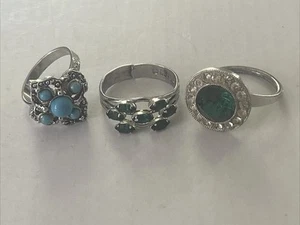 Lotto 3 Anelli Regolabili Vintage - SARAH COVENTRY FIRMATI Donna Vintage Bundle - Foto 1 di 5