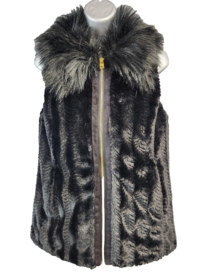 Chaleco Marc New York Mujer Pequeño Negro Imitación Piel Cremallera Cuello Sin Mangas Suave Acogedor Foto 1 de 4