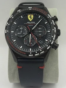 Reloj Ferrari Scuderia Hombre Negro Rojo Funcionando Pilota 5 ATM - Imagen 1 de 8