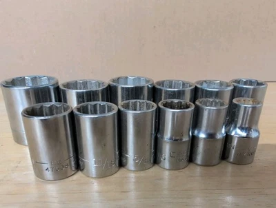 Vintage Craftsman Socket Set 1/2" Drive SAE 12 Point 7/16"to 1-1/8" USA - Image 1 of 4