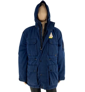 CAMEL ACTIVE Men Navy Blue Hooded Padded Parka Jacket Coat Size EU 54 UK/US 44 - Bild 1 von 17
