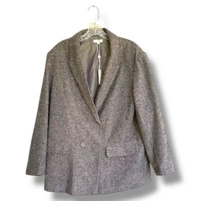 Blazer Max Studio Tweed Gris Doble Pecho Talla Grande Nuevo con Etiquetas Foto 1 de 4