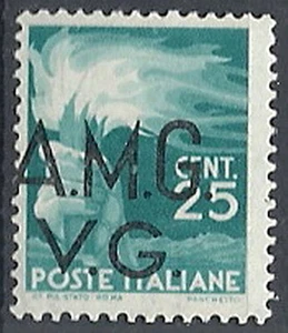 1945-47 TRIESTE AMG VG 25 CENT VARIETà SOPRASTAMPA SPOSTATA MNH ** - RR11961 - Picture 1 of 1