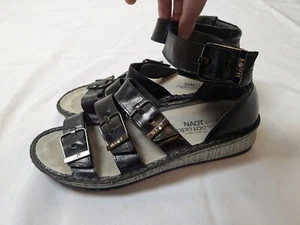 Noat Begonia Gladiator Black leather sandals EU 38 US 8 - Picture 1 of 9