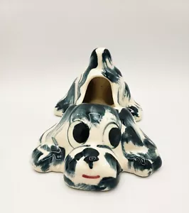 Vintage N.S. Co. Studio Art Pottery Playful Puppy Dog Planter Kemble's Iowa 7" - Picture 1 of 8