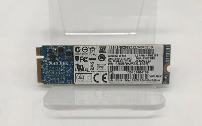 SanDisK SSD M.2 256GB SATA SD5SG2-256G-1052E  6Gb/s 60 DAYS WARRANTY - TESTED! - Image 1 of 2