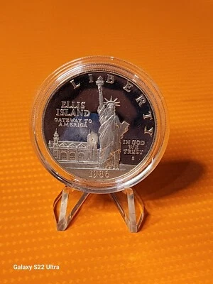 1986 S UNITED STATES Ellis Island Statue Liberty Proof Silver Dollar Coin - Image 1 of 4