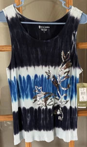 Canotta donna Erin London in maglia di cotone con paillettes L tie dye elasticizzata 50€ nuova con etichette - Foto 1 di 7