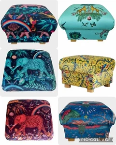 Storage Footstool Emma J Shipley Fabrics Footstall Pouffe Accent Animals Lynx - Picture 1 of 159