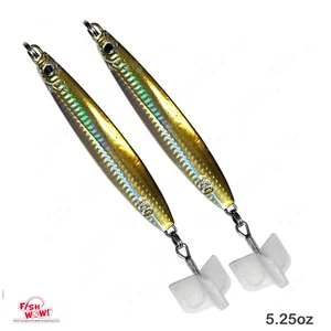 2pcs 150g Vertical jig 5.25oz colt sniper MUSTAD 3x Treble Hook Silver Gold NEW - Picture 1 of 7