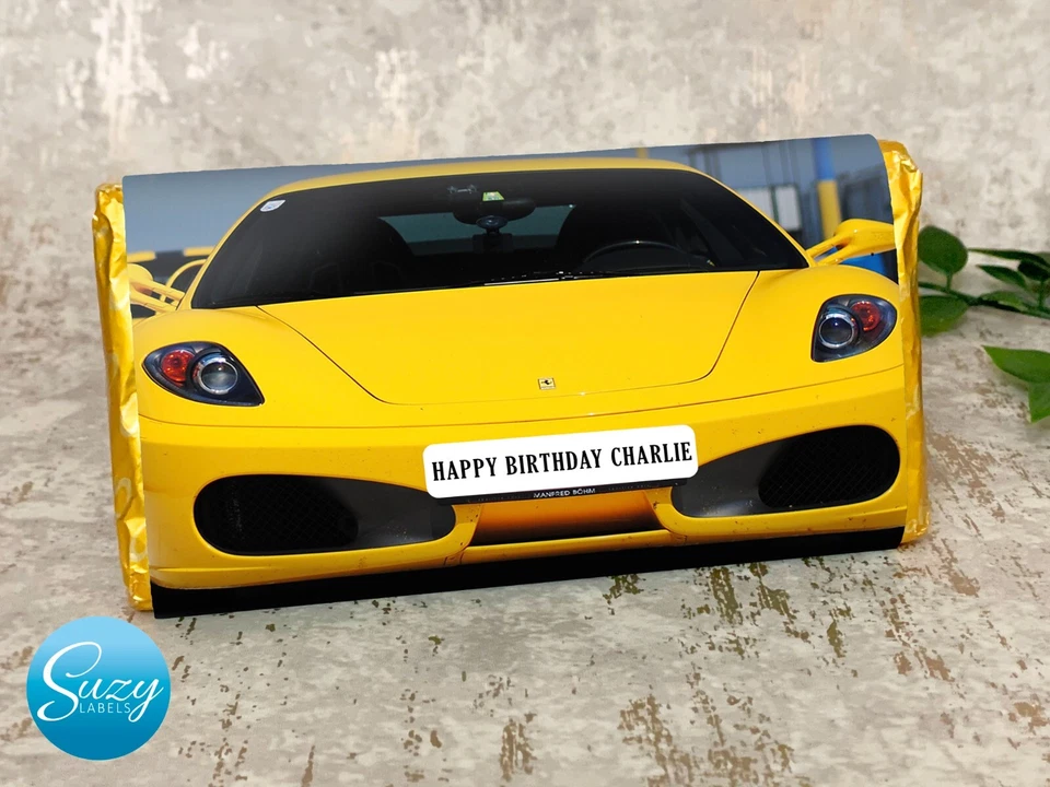 Car Fanatics, Mercedes, Ferrari, Porsche, BMW, Personalised Chocolate Gift