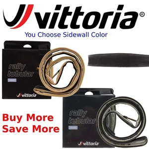 Vittoria Rally 700x 23 OR 700x25 Race Train Tubular Sew-up Tire Black OR Tanwall - Picture 1 of 7