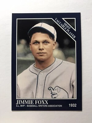 1993 Megacards Conlon Collection colorized #16 Jimmie Foxx - HOF - NRMT - Image 1 of 2