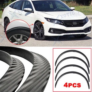 For Honda Civic Carbon Fiber Wheel Eyebrow Strip Arch Protector Fender Trim Lips - Picture 1 of 6