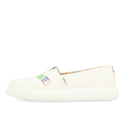 Toms Womens Alpargata Mallow Damen White Canvas Love Unites Embroidery Schuhe - Bild 1 von 4