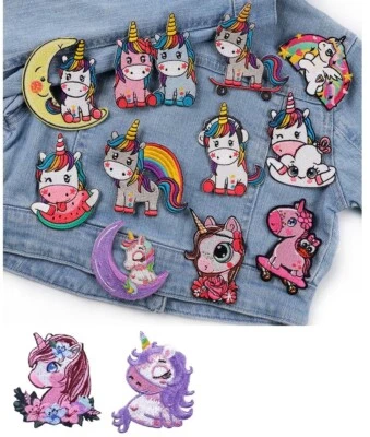 Unicorn Patch Rainbow Embroidered Iron on Sew on Patches Clothing Applique