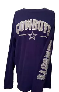 T-shirt a maniche lunghe Dallas Cowboys da uomo taglia M logo unisex e sceneggiatura manica - Foto 1 di 7