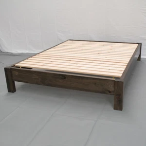 Farmhouse Rustic Platform Bed - King/Solid Wood/Modern/Made in USA/Free Shipping - Picture 1 of 5
