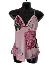 TED BAKER PINK FLORAL NIGHT CAMISOLE TOP SIZE UK 8 IMMACULATE