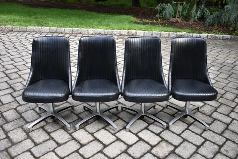 Vintage MCM Chromcraft Swivel Dining Chairs - Set of 4 Cover