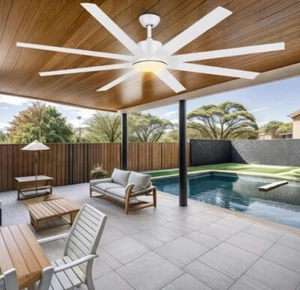 72 Inch Ceiling Fan with Light and Remote Indoor/Covered Outdoor DC Motor 8 Blad - Picture 1 of 9