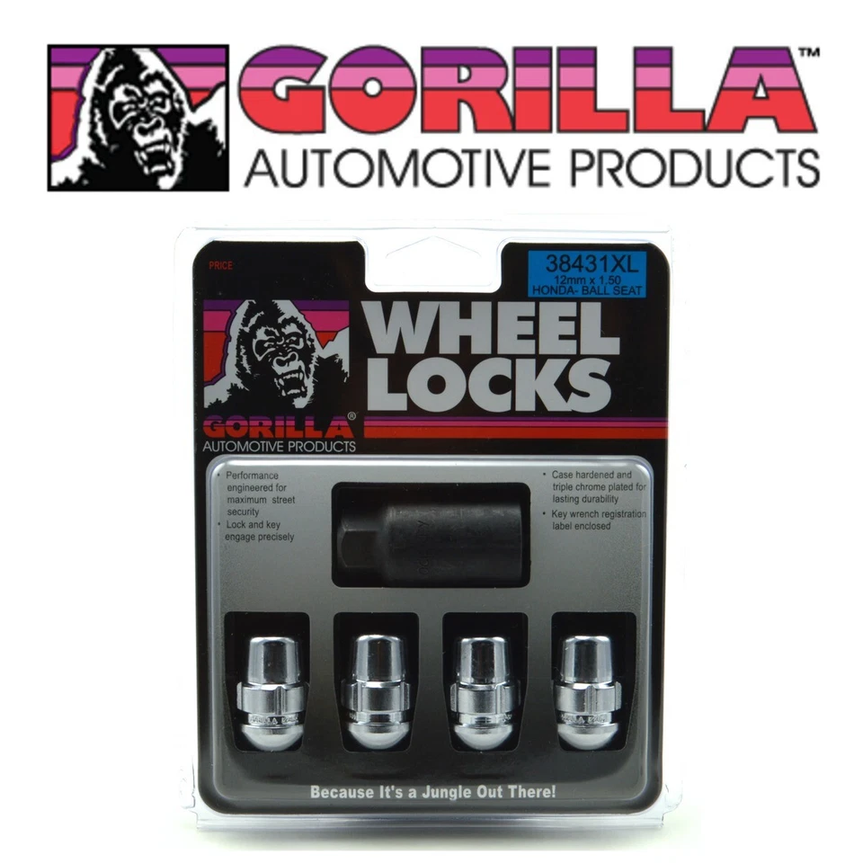Tuercas de bloqueo Gorilla cromadas para Honda Acura Radius Ball Stock rueda OEM 12x1,5 Foto 1 de 4