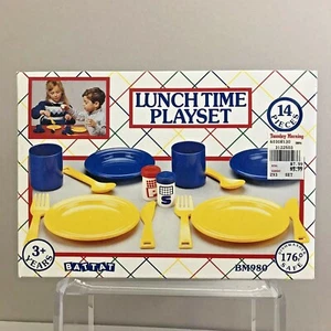 VTG 1989 BATTAT BM980 Boxed Toy Dishes LUNCH TIME PLAYSET Gender Neutral Colors - Picture 1 of 7