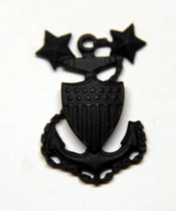 MASTER CHIEF PETTY OFFICER MCPO COLLAR HAT PIN E-9 BLACK METAL US COAST GUARD - Picture 1 of 12