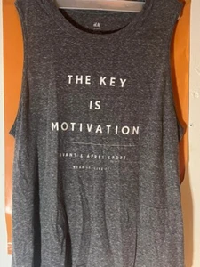 The Key Is Motivation Vest Top | Motivational Top | H&M | L - Picture 1 of 4