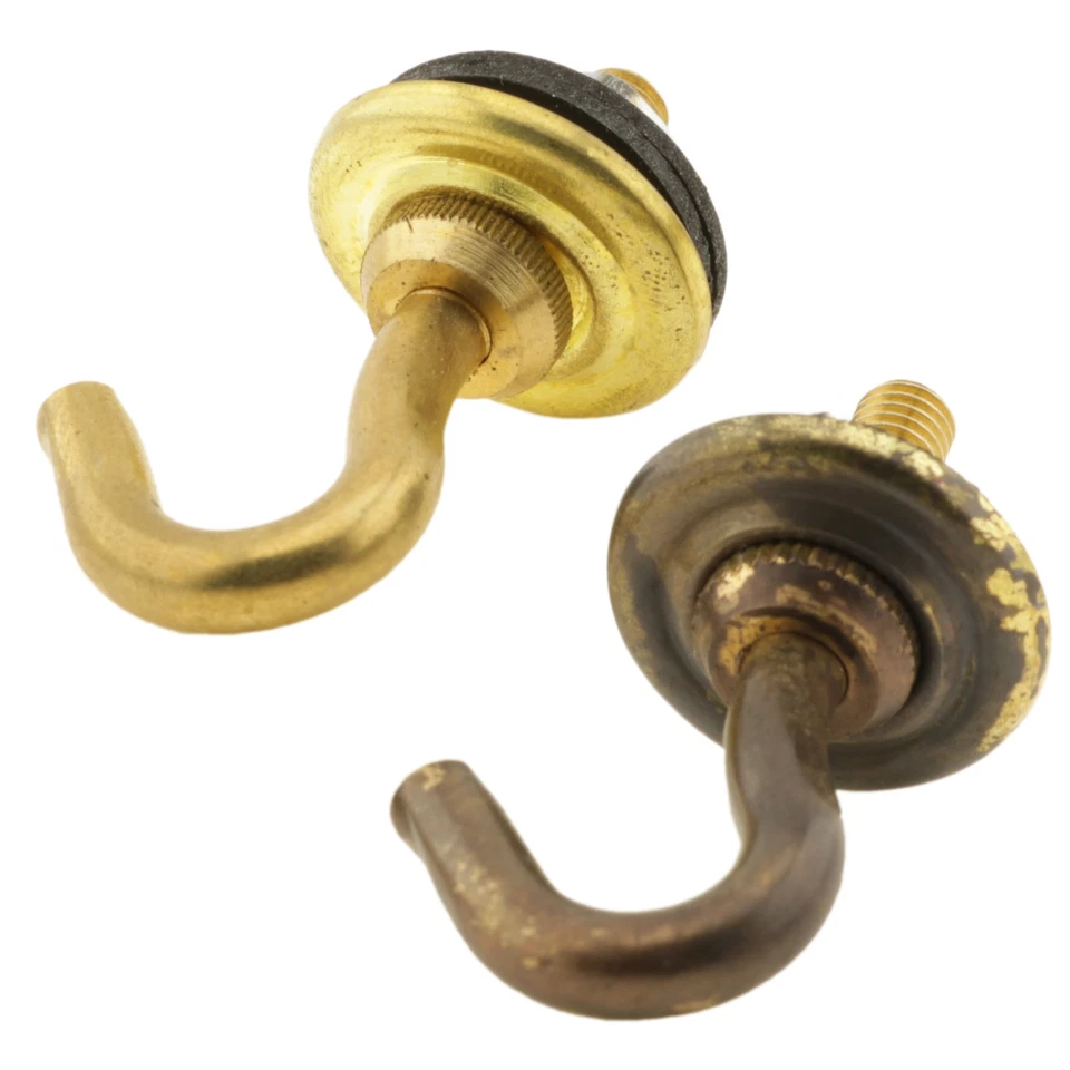 Solid Raw or Antique Brass Art Deco Style Flycatcher Bowl Shade Hook Multi-Pack - Image 1 of 2