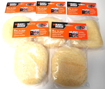 Paquetes de 2 gorros de pulido Black & Decker U1310 de 5" Foto 1 de 3