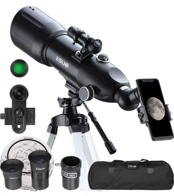 ESSLNB Telescope 40080 Beginner Astronomy 80Mm Moon Filter Tripod Travel  Bag  - Image 1 of 4