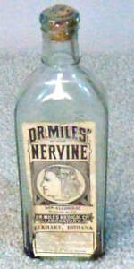 Antique Dr. Miles Restorative Nervine, 8 1/2" Bottle