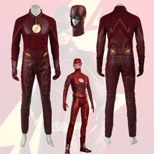 The Flash Season 2 Barry Allen Cosplay Costume Suit with Mask Men Outfit