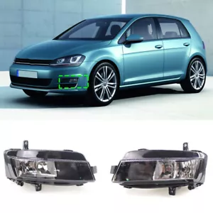 Pair For VW Golf 7 MK7 2013 2014-2017 Front Bumper Fog Light With Halogen Bulbt - Picture 1 of 11