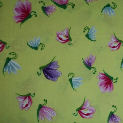 HAPPY FLOWERS Insects Yellow, Dena Designs Free Spirit Fabric FAT QUARTER 097 - Image 1 of 2