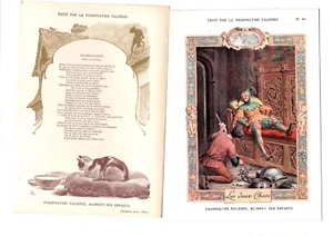 CHROMO - Phosphatine Falières. CONTE de FLORIAN. Les deux chats par LELOIR - Imagen 1 de 1